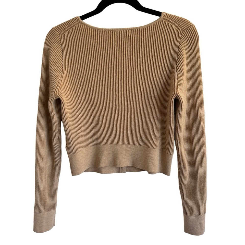 J.Crew Scoopneck Stretch Cardigan Top, Tan, Size S - Picture 6 of 8